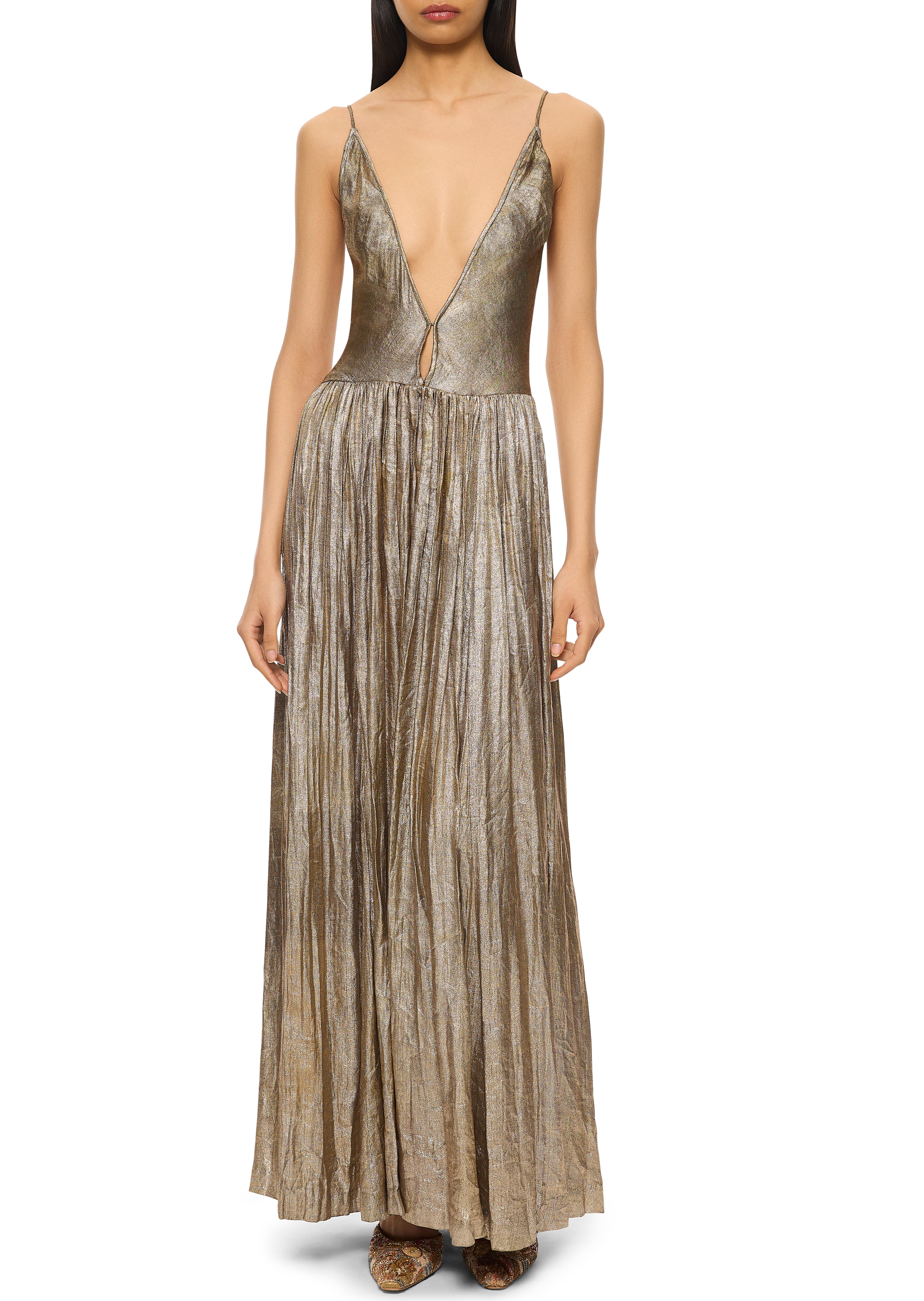 1920s Black and Silver Lamé Gown