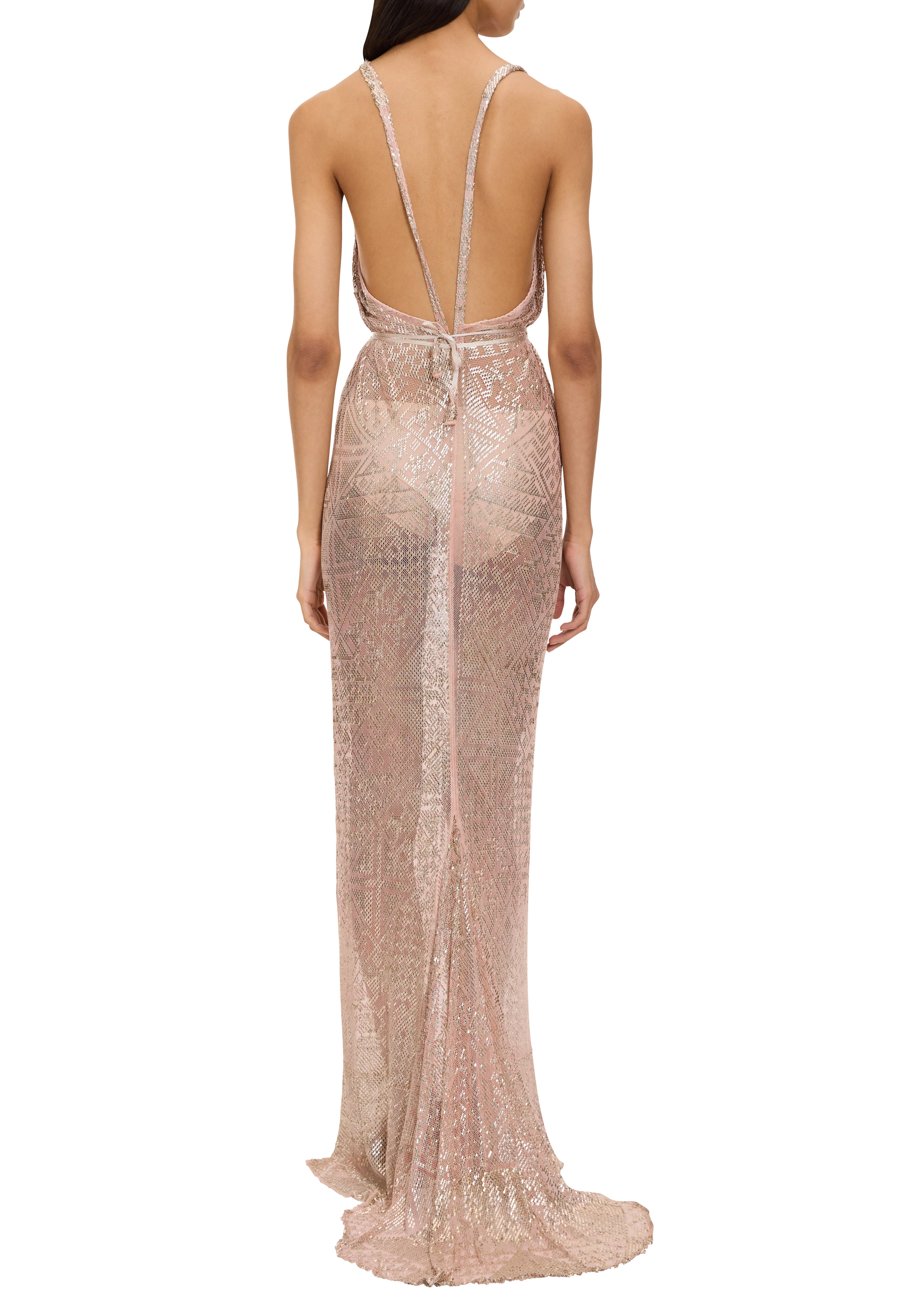 1920s Blush Egyptian Gown - Image 4