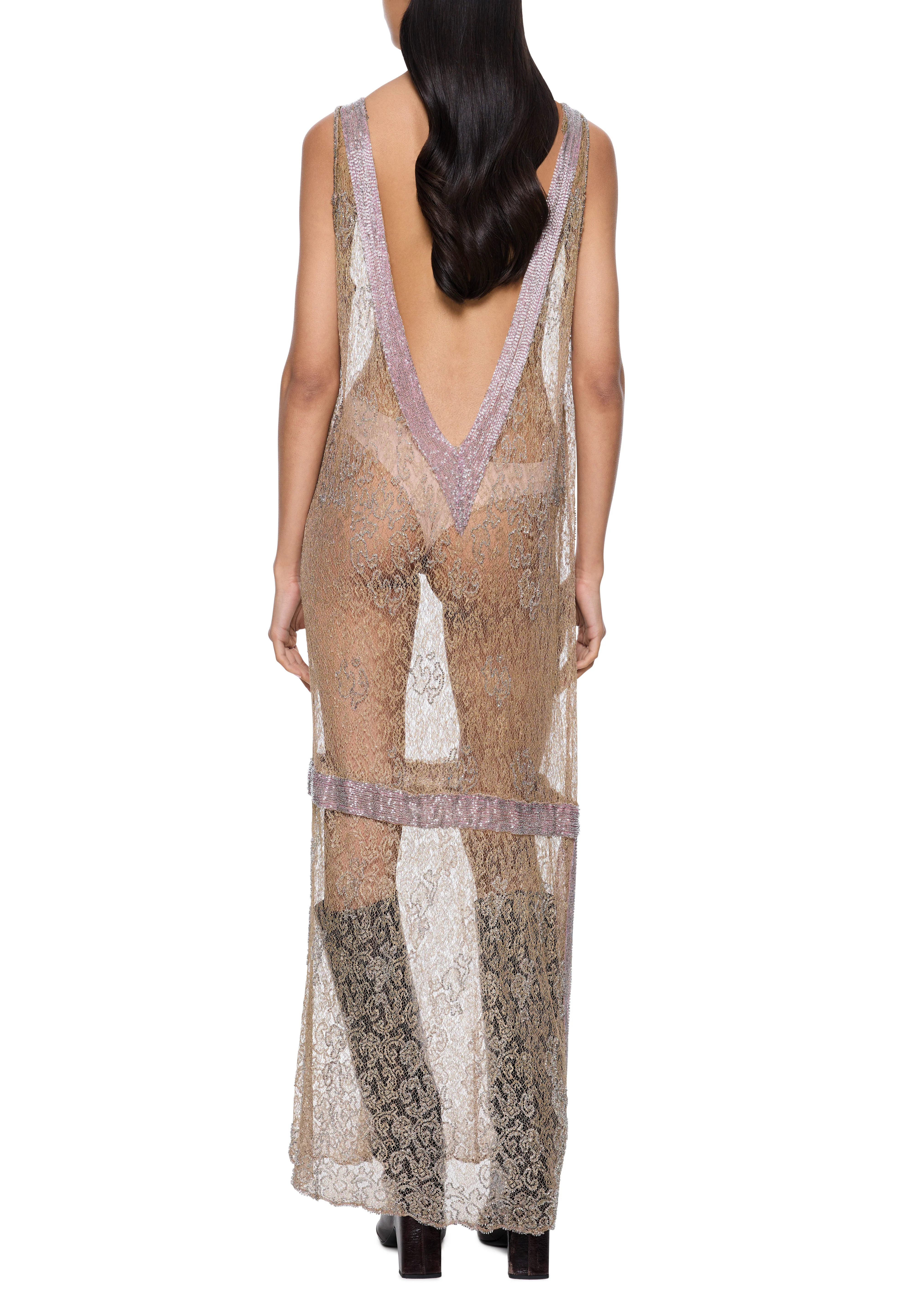 1920s Champagne Flapper Dress - Image 3