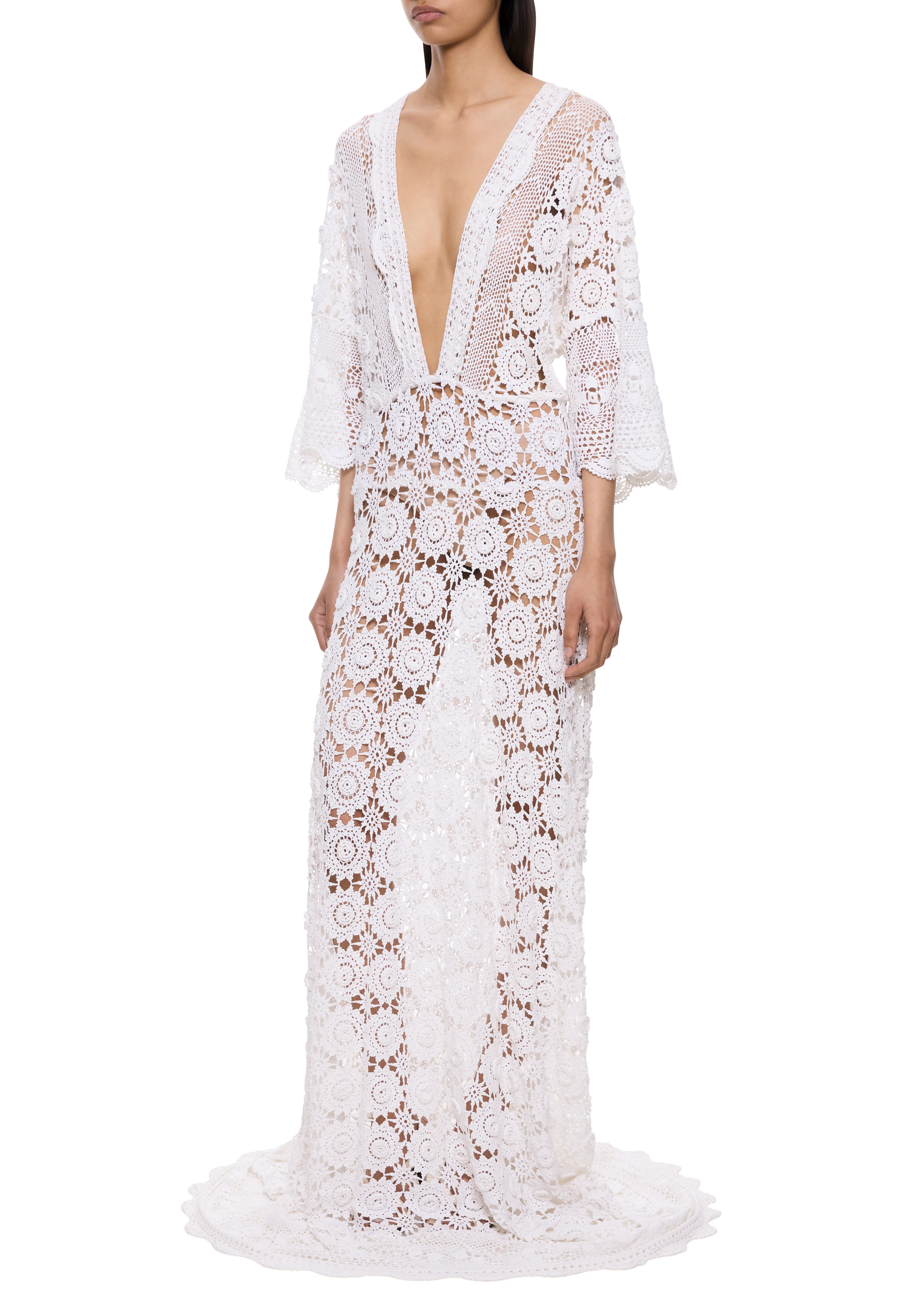 1920s Handmade Crochet Gown