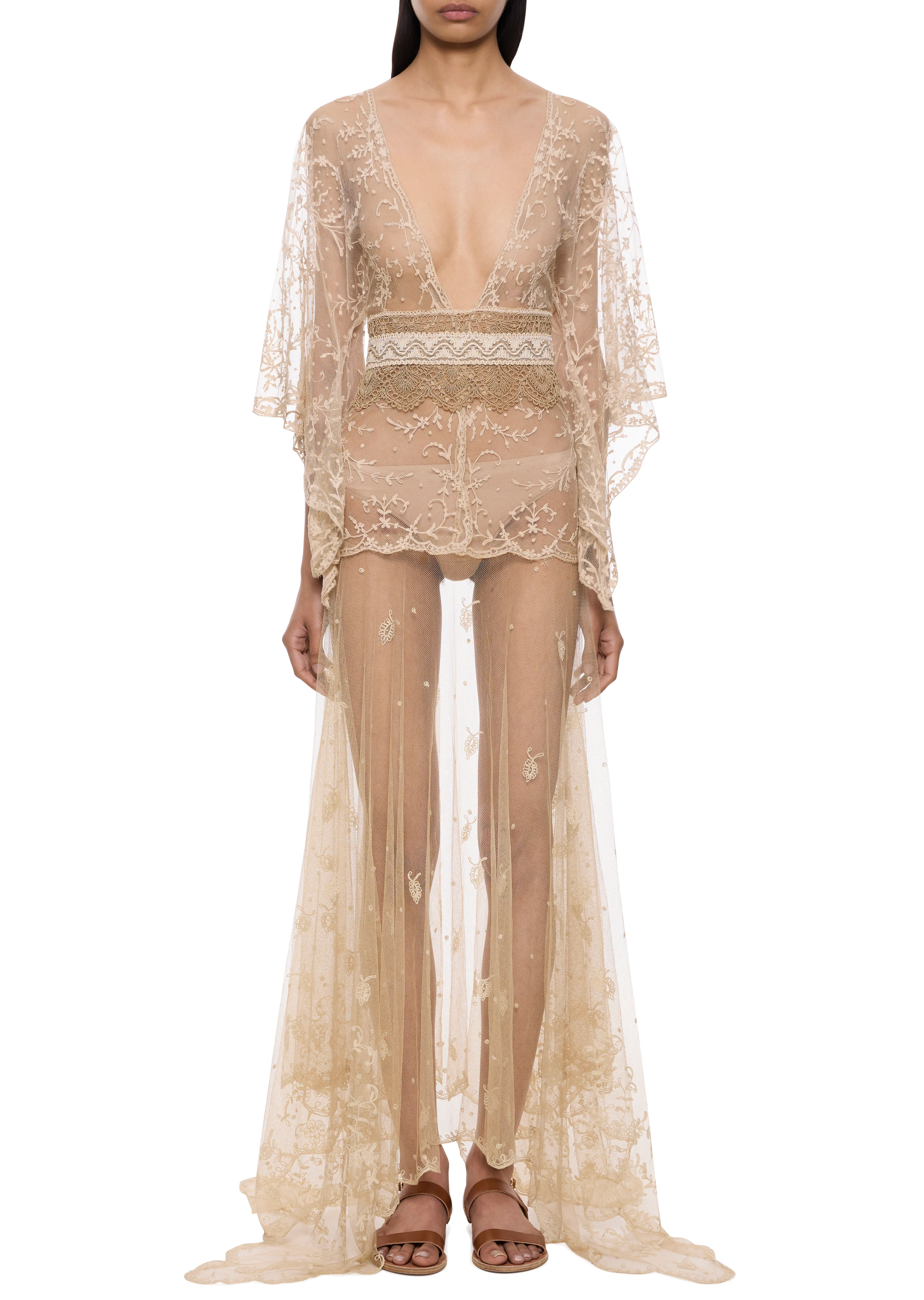 1920s Ivory Handmade Lace Dress