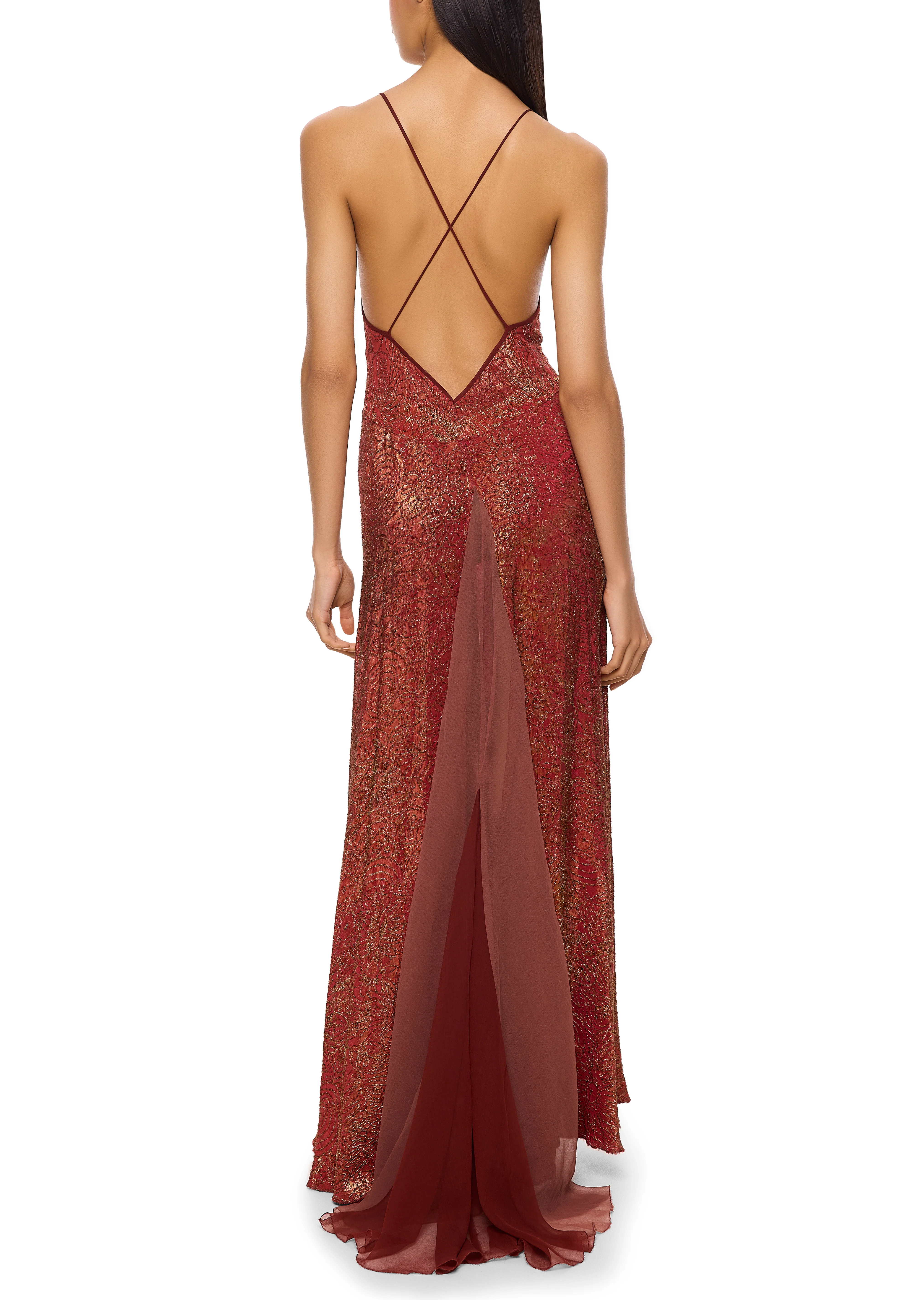 1930s Gold and Copper Lamé Gown - Image 3