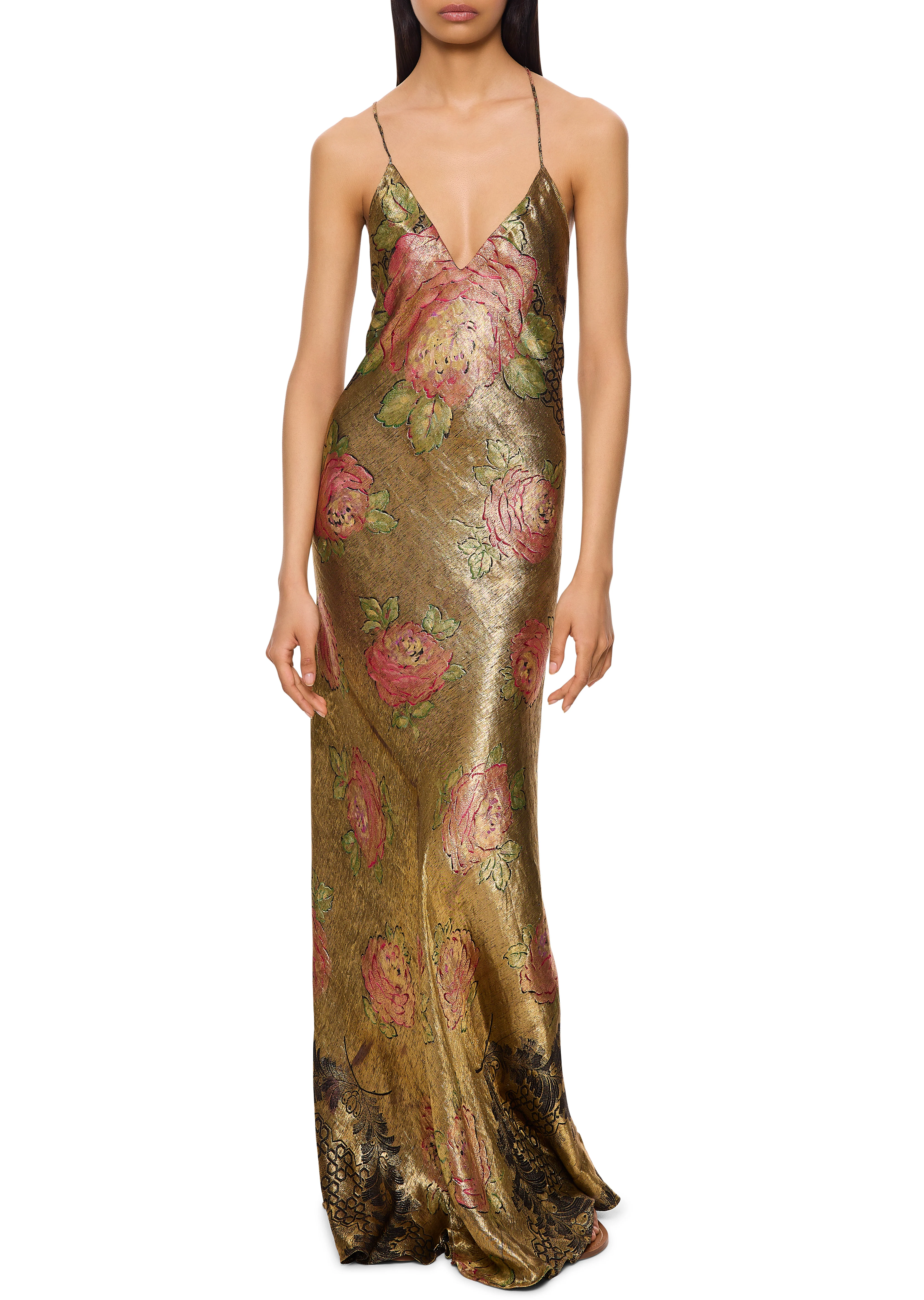 1930s Gold and Rose Lamé Gown
