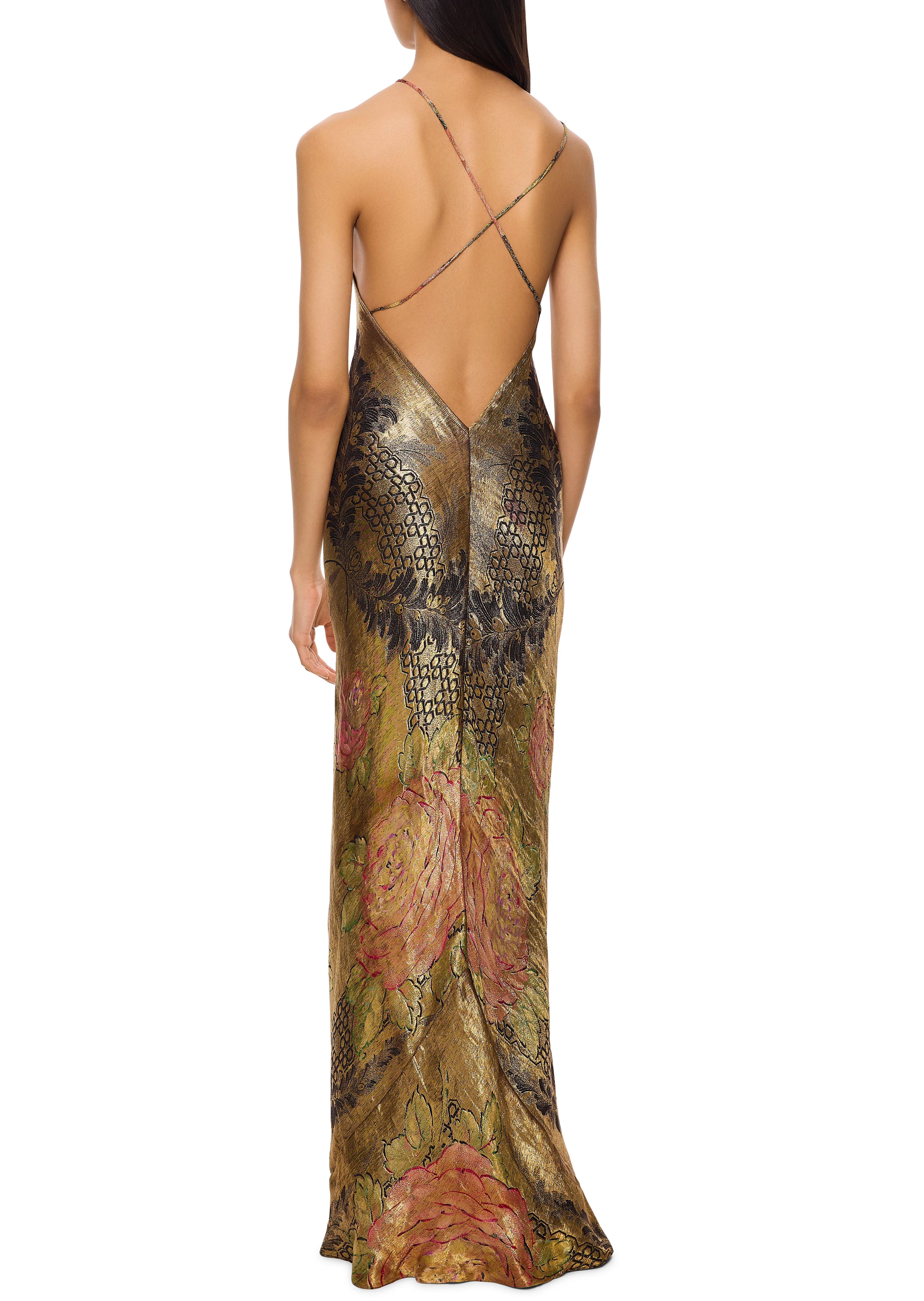 1930s Gold and Rose Lamé Gown - Image 3