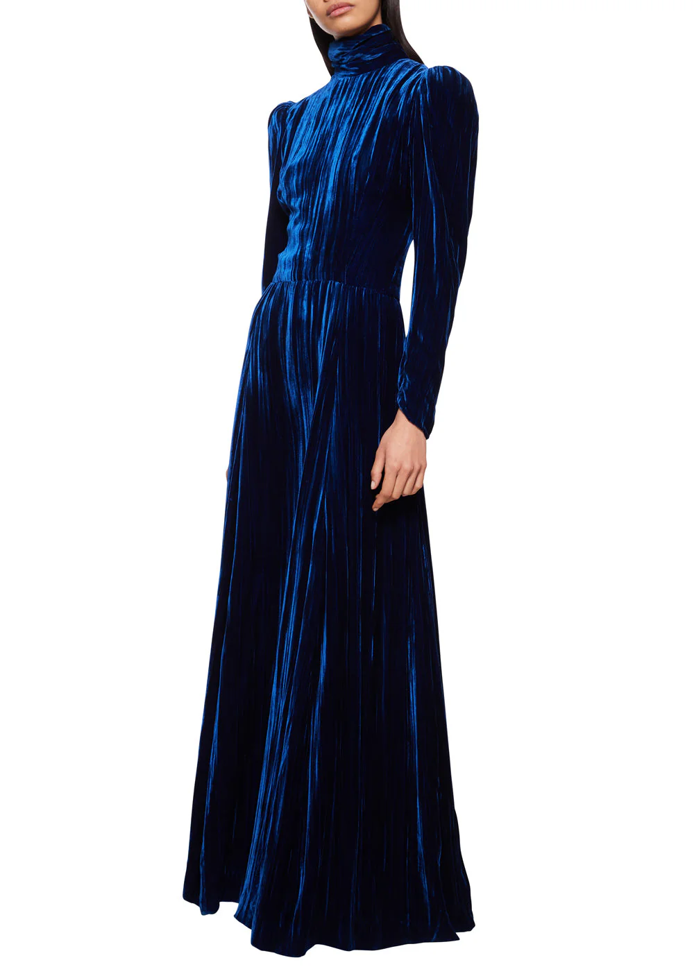 1930s Navy Crushed Velvet Dress - Image 2