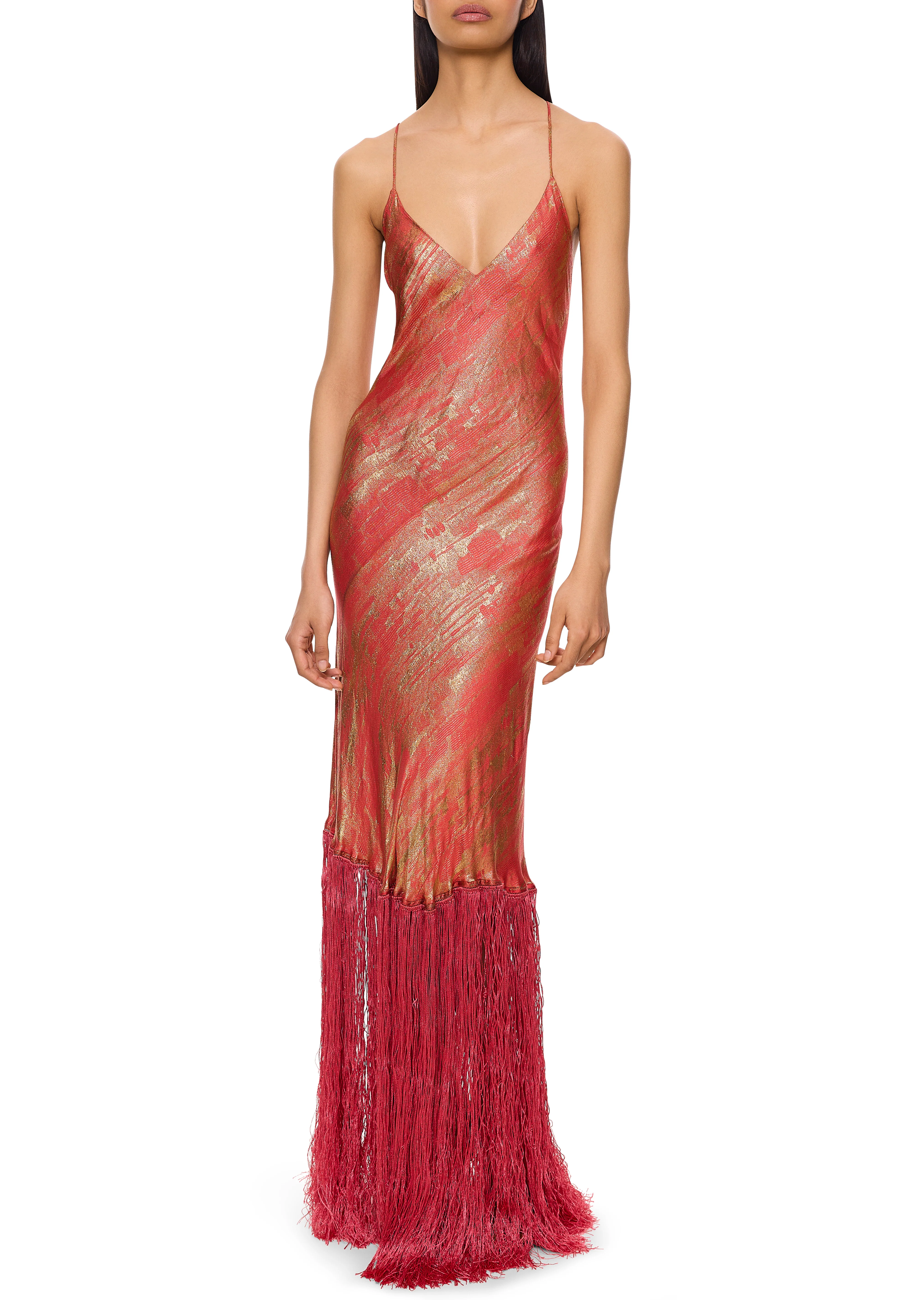 1930s Pink and Gold Lamé Gown