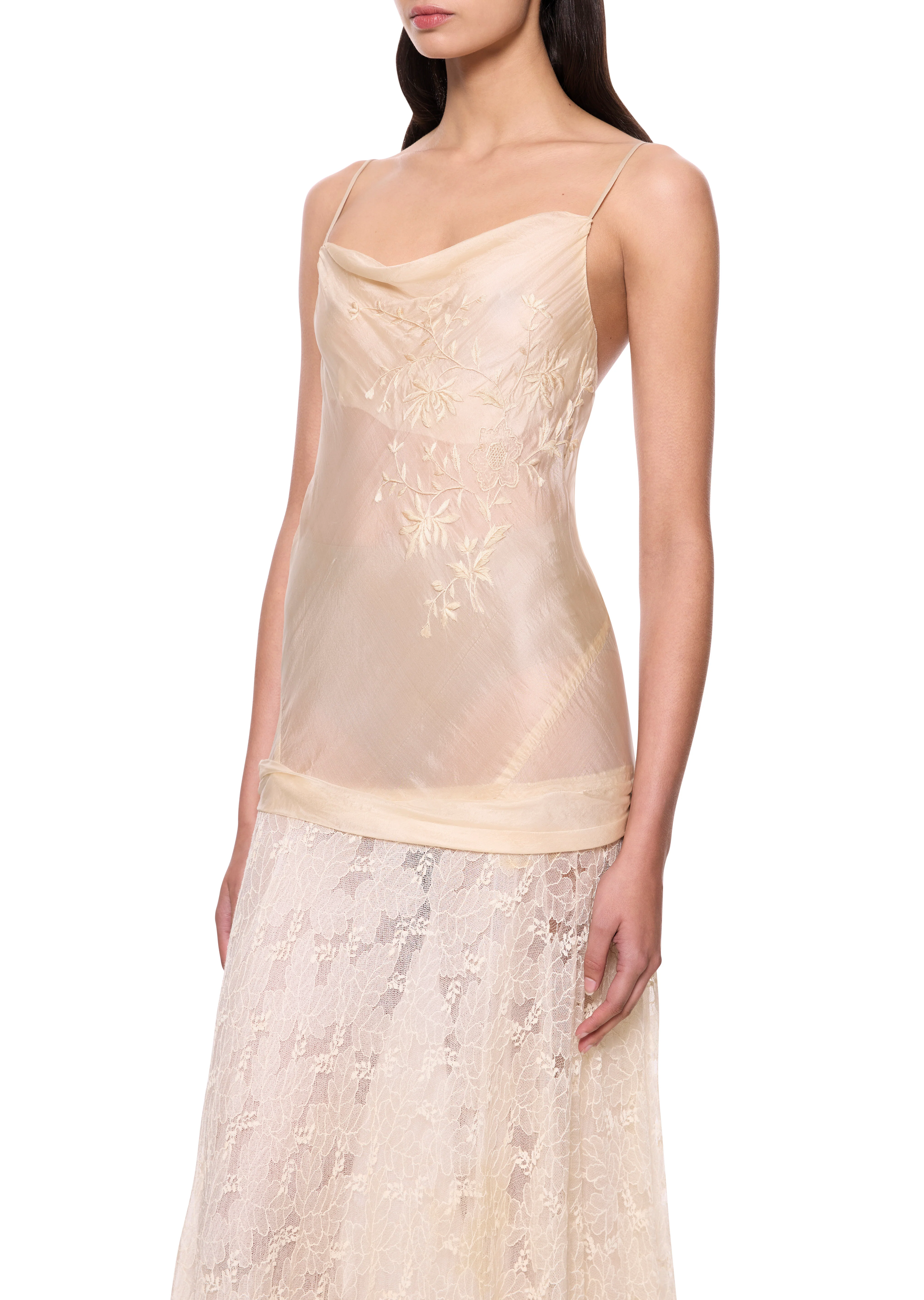 1930s White Silk and Lace Slip - Image 3