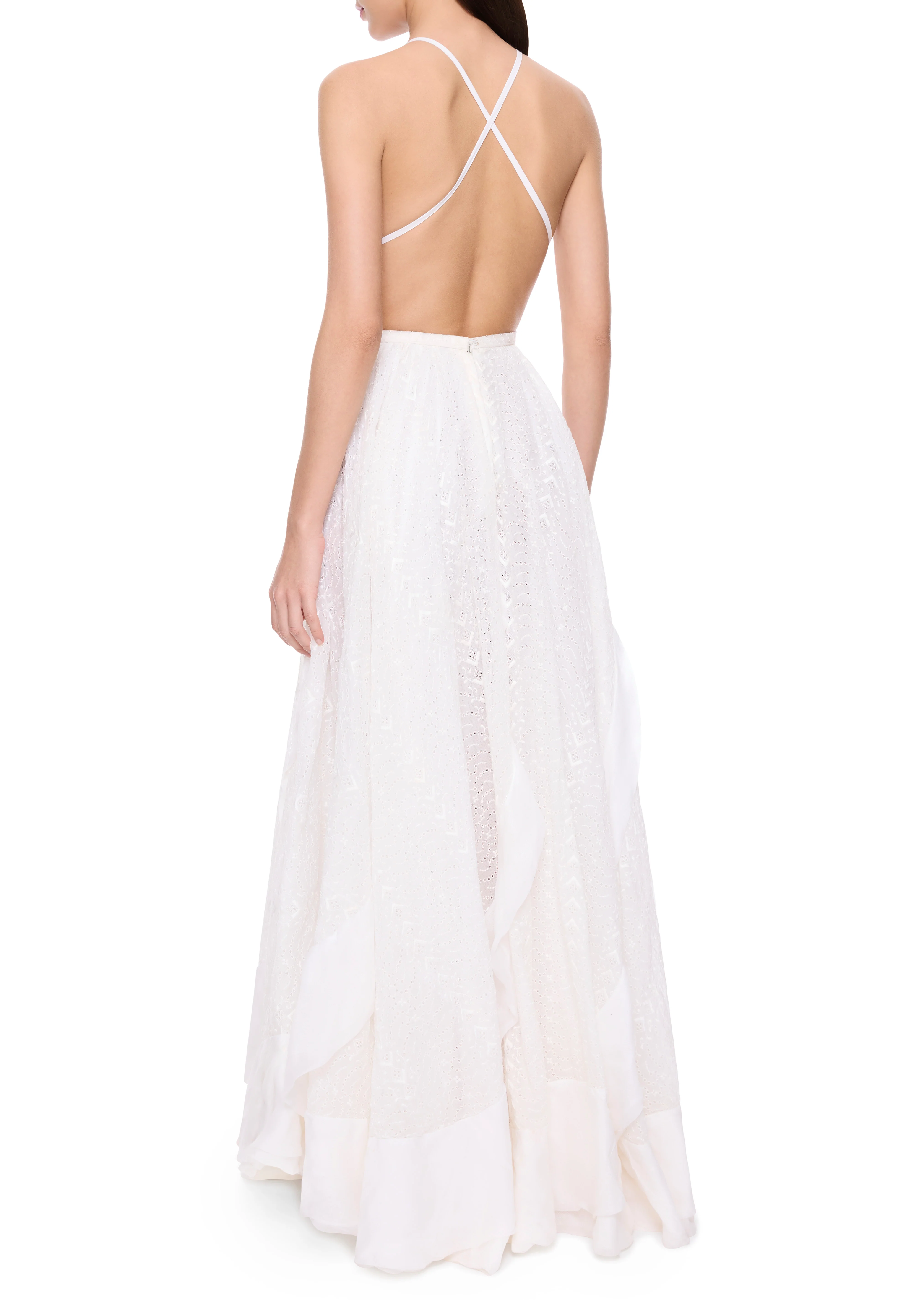1940s Handmade Broderie Anglaise Gown - Image 4