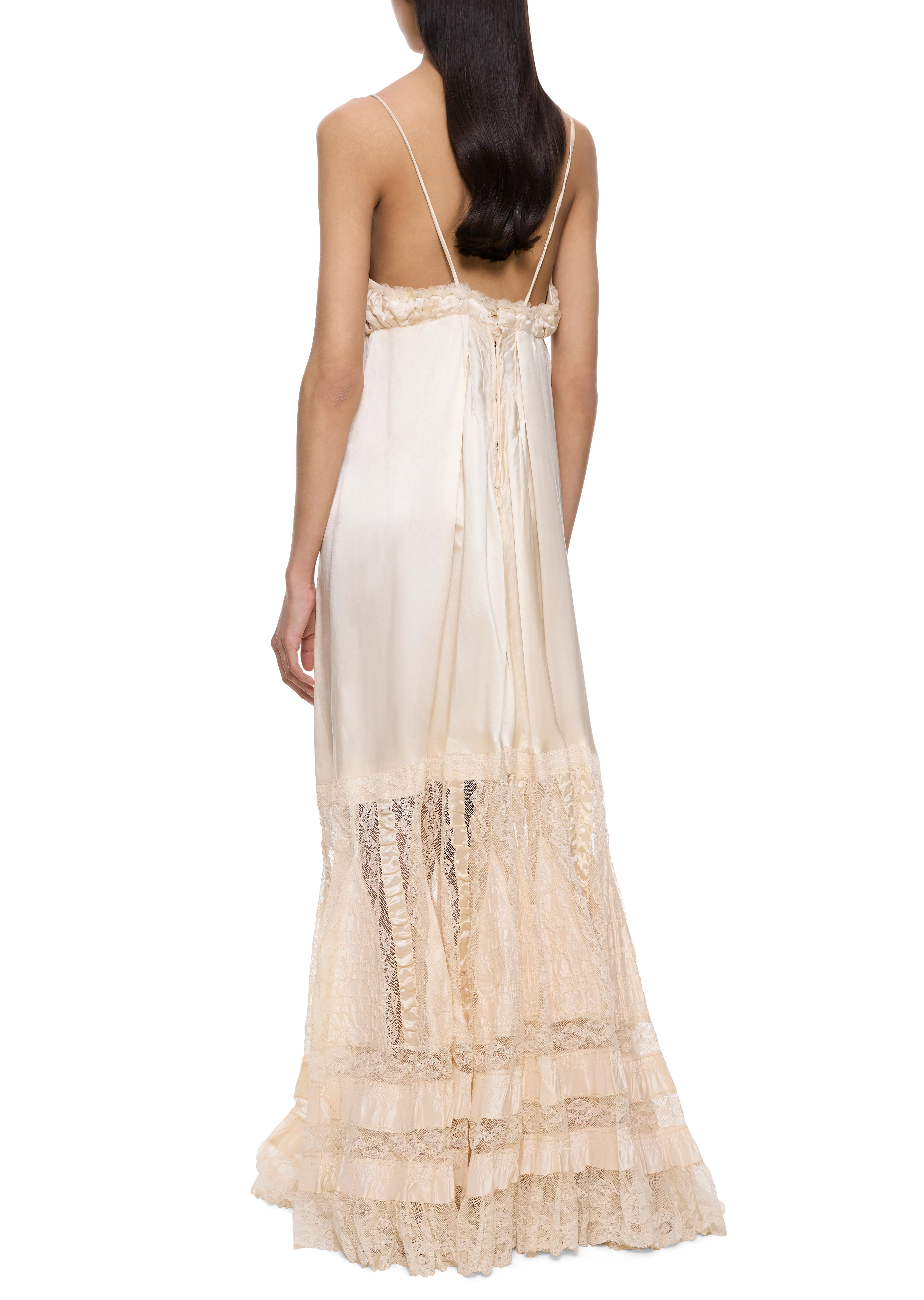 1940s Satin and Lace Gown - Image 4