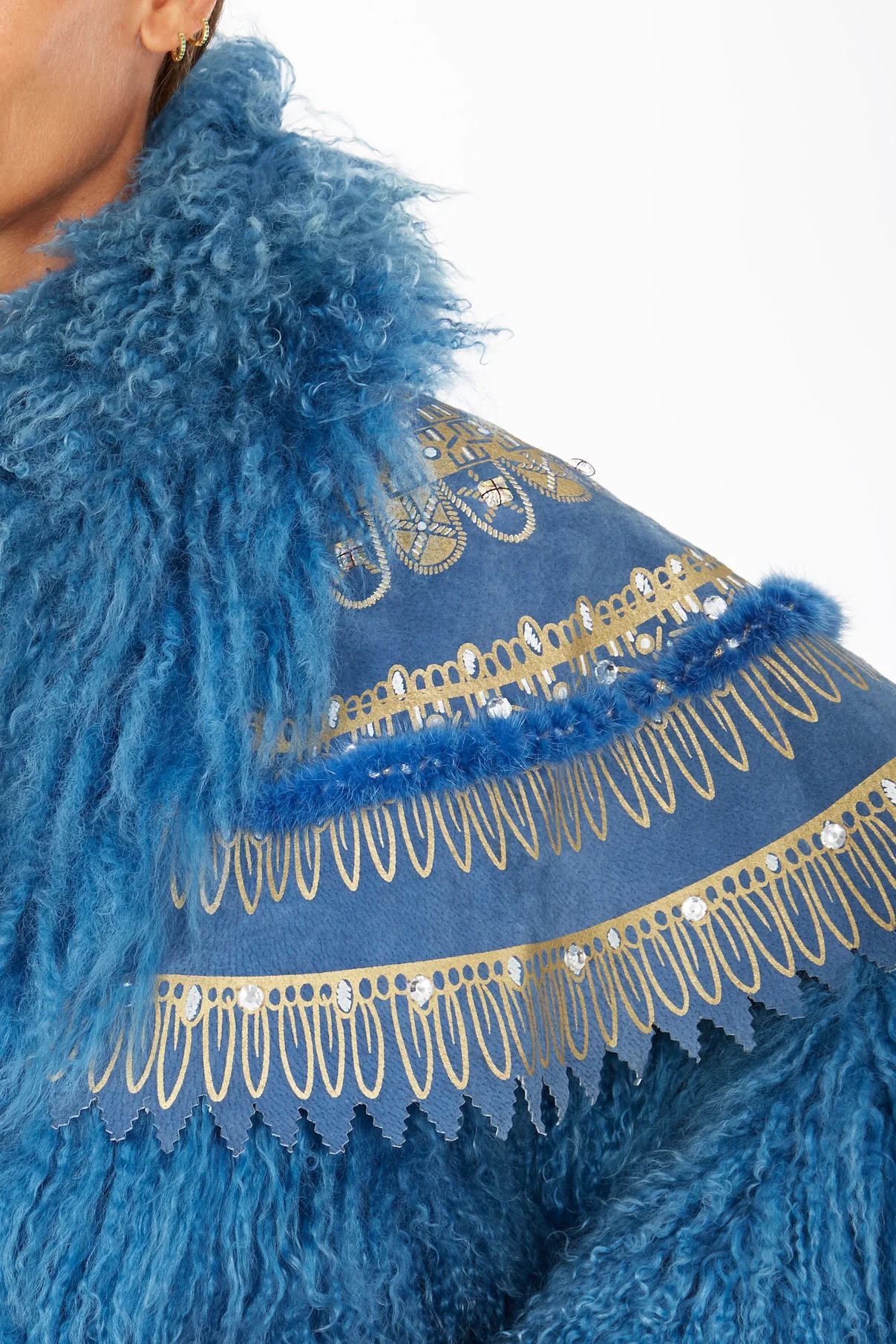 80's Zandra Rhodes Mongolian Fur Cape - Image 3
