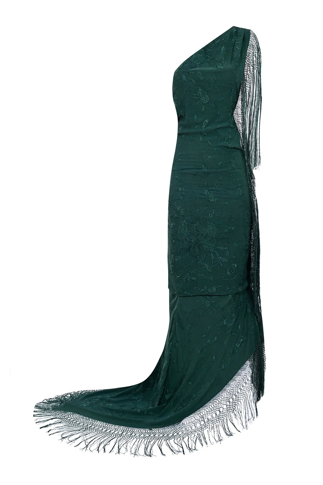 Demi-Couture Piano Shawl Gown - Emerald - Image 6