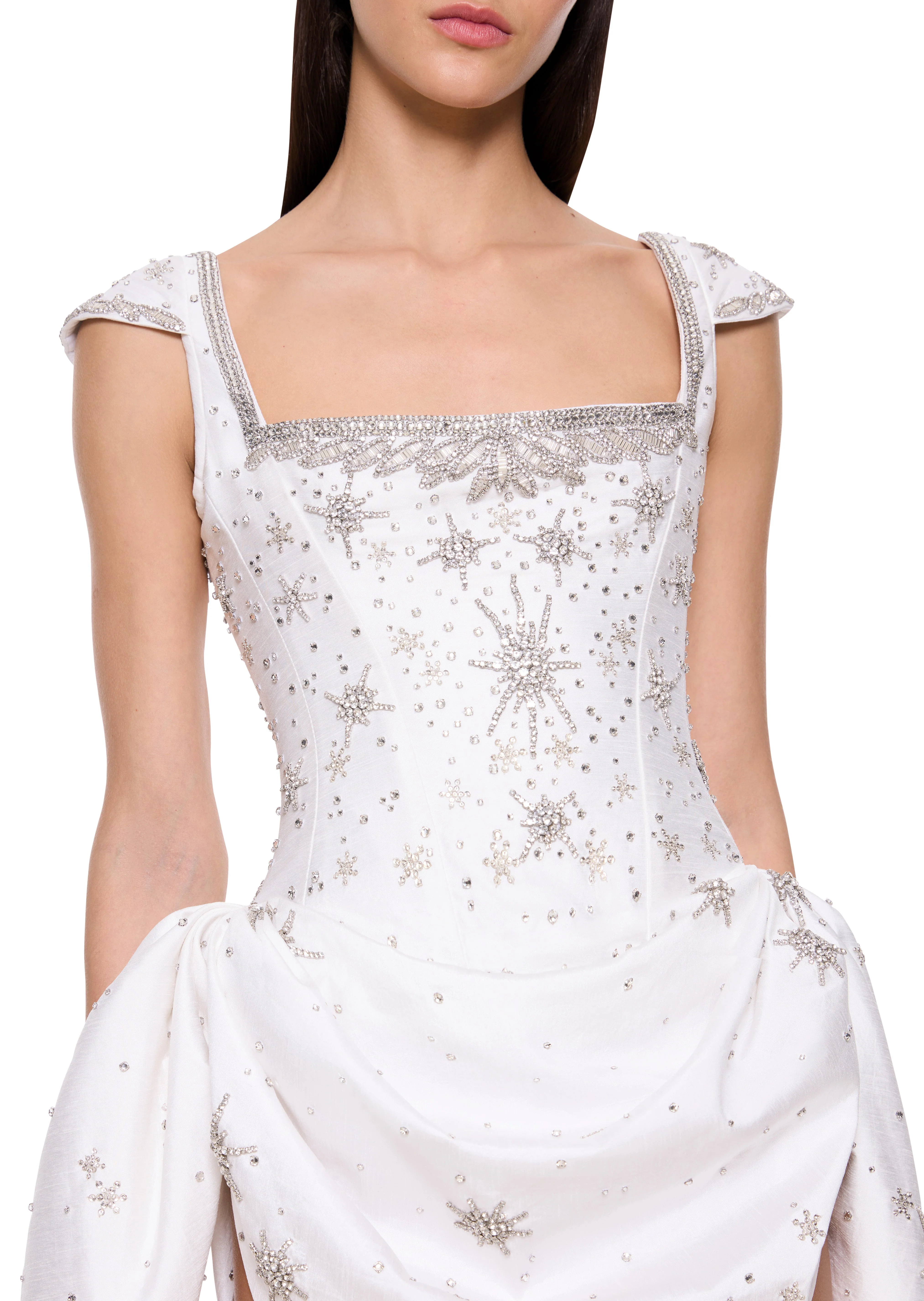 Estella Draped Mini Dress - Bright White - Image 8