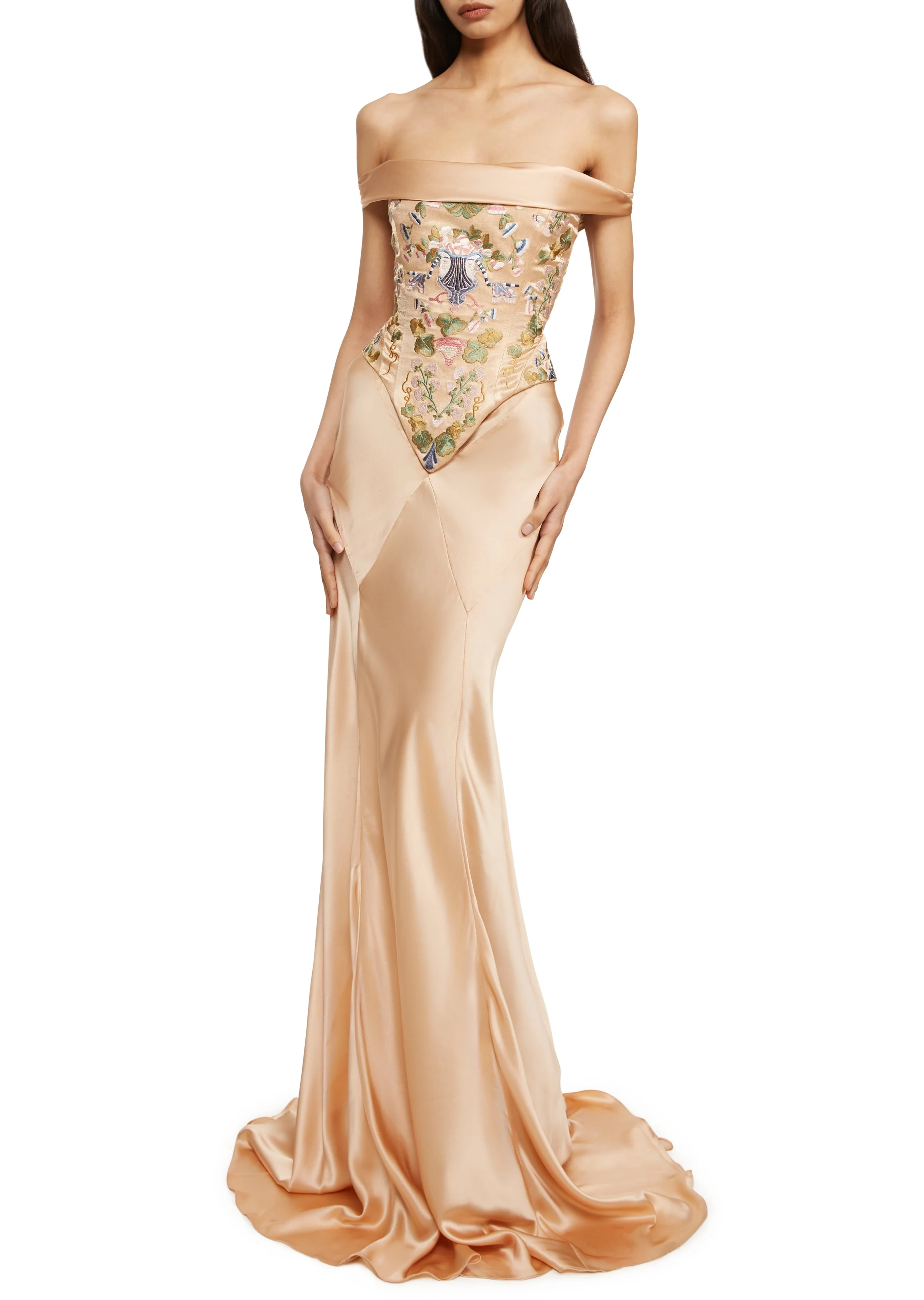 Florence Dress - Peach Silk - Image 2