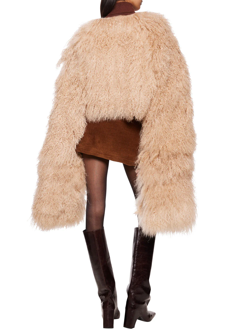Hannah Shearling Cape Coat - Image 8