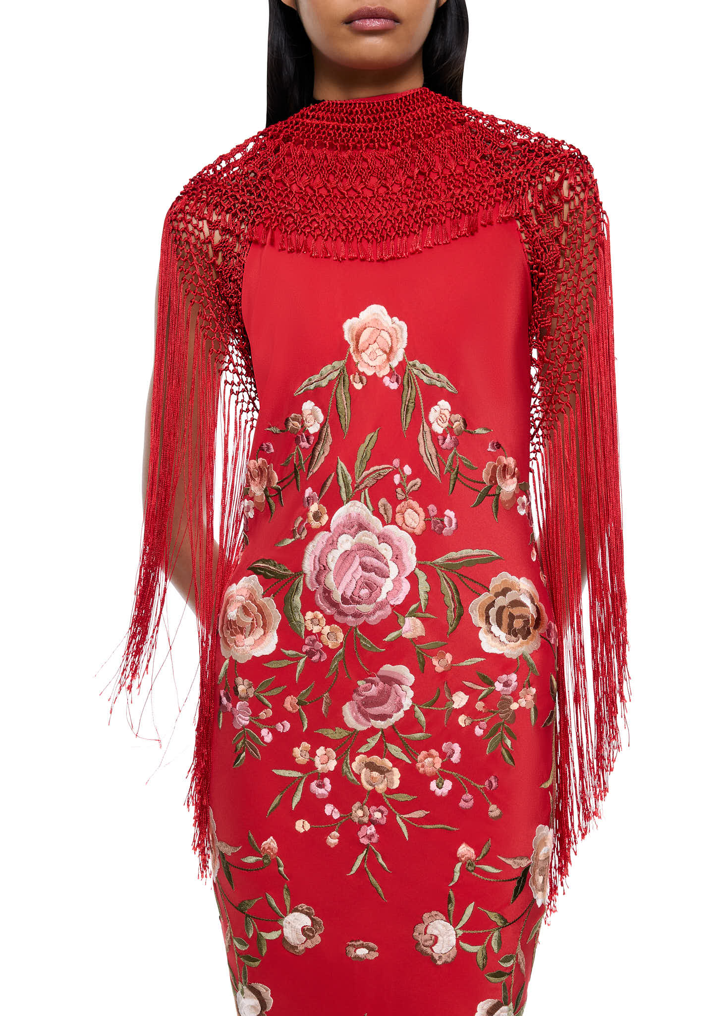 Red Demi Couture Piano Shawl Gown - Image 3