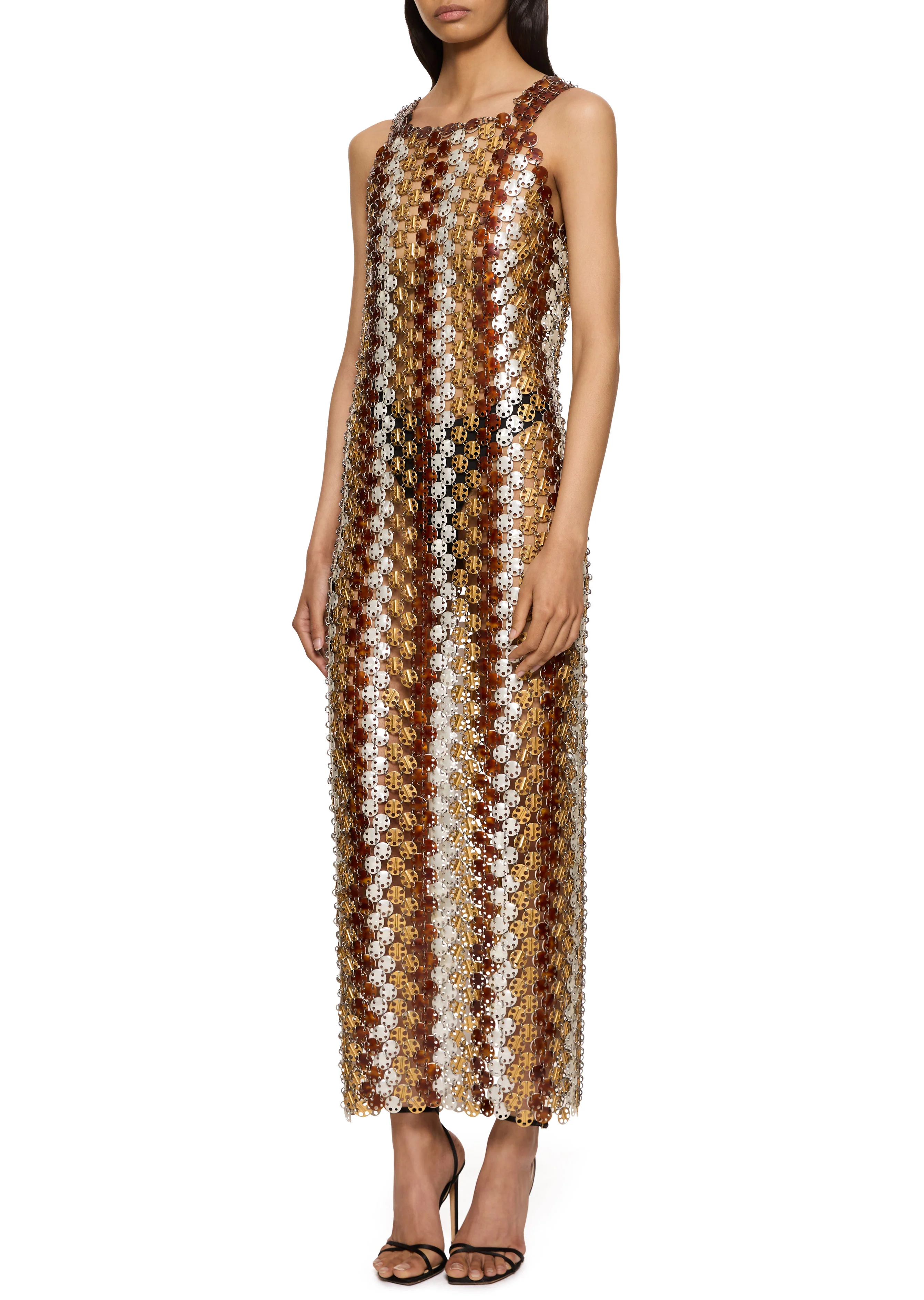 Spring Summer 1969 Paco Rabanne Bronze Metal Discs Couture Evening Gown - Image 2