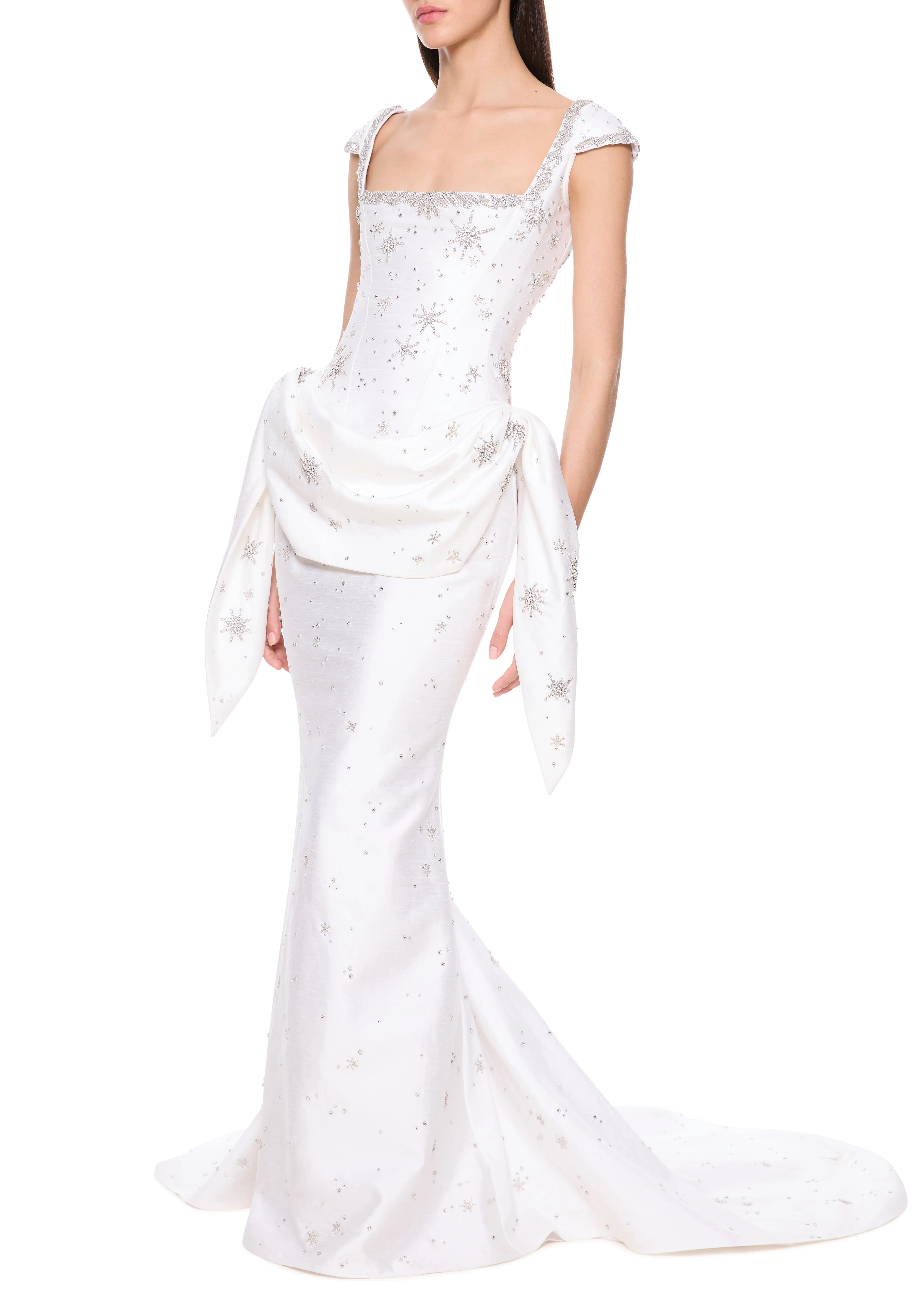 Estella Draped Gown - Bright White - Image 10