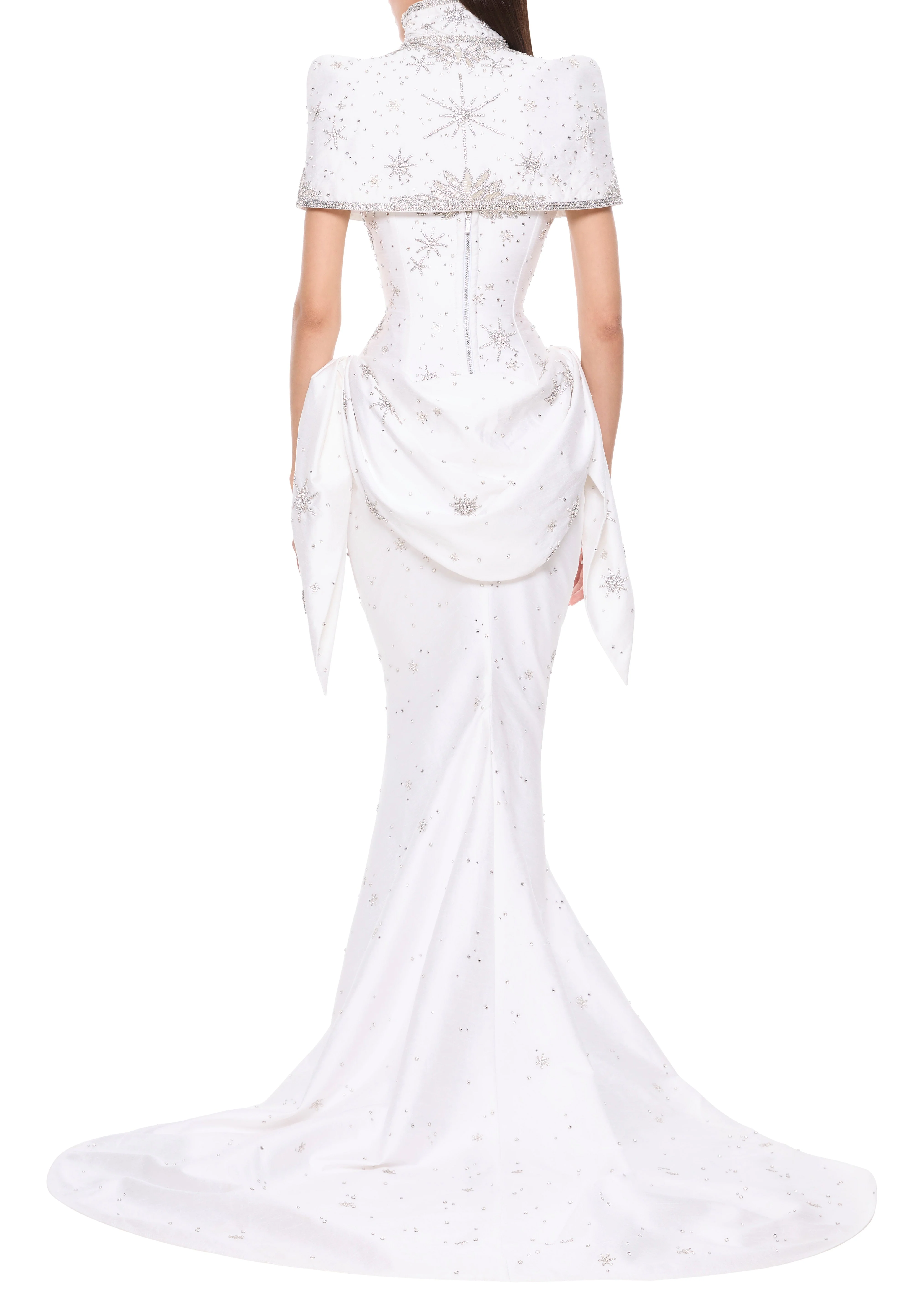 Estella Draped Gown - Bright White - Image 13