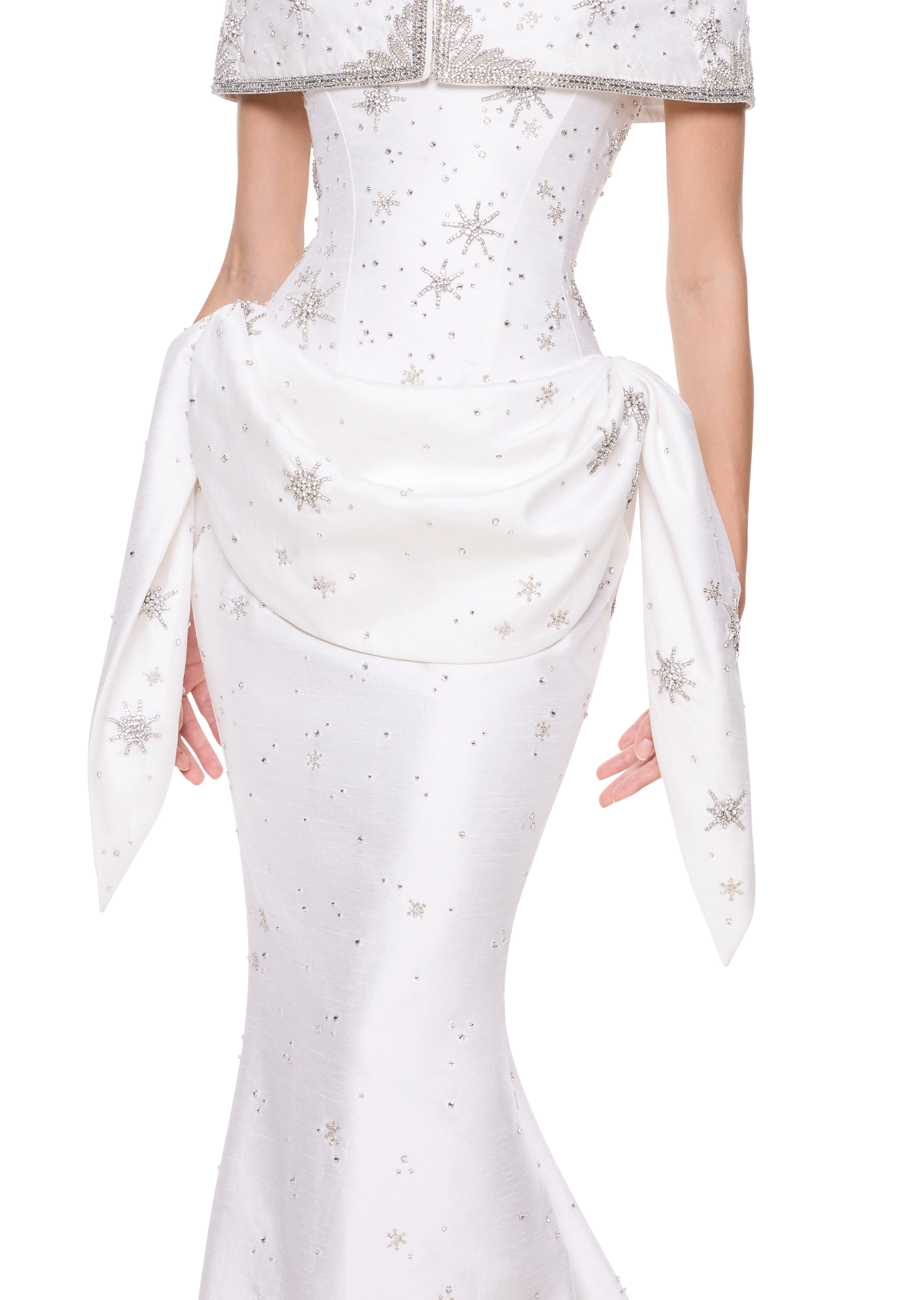 Estella Draped Gown - Bright White - Image 8