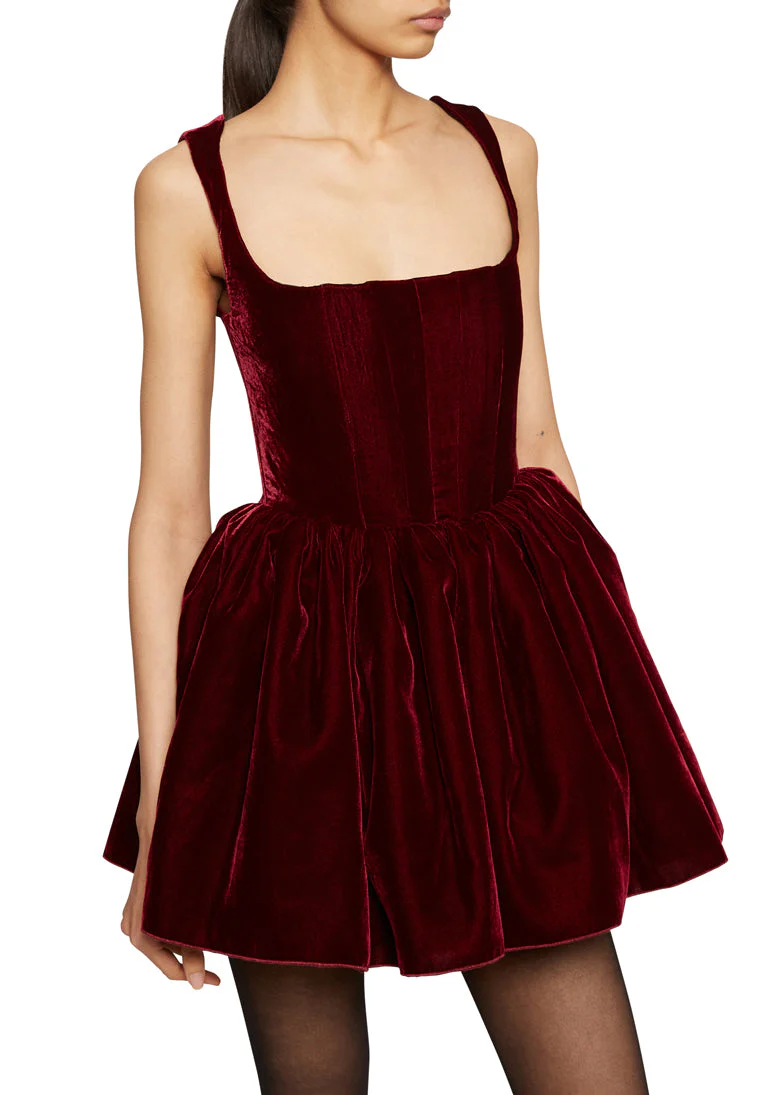Velvet Annie Dress- Burgundy - Image 3