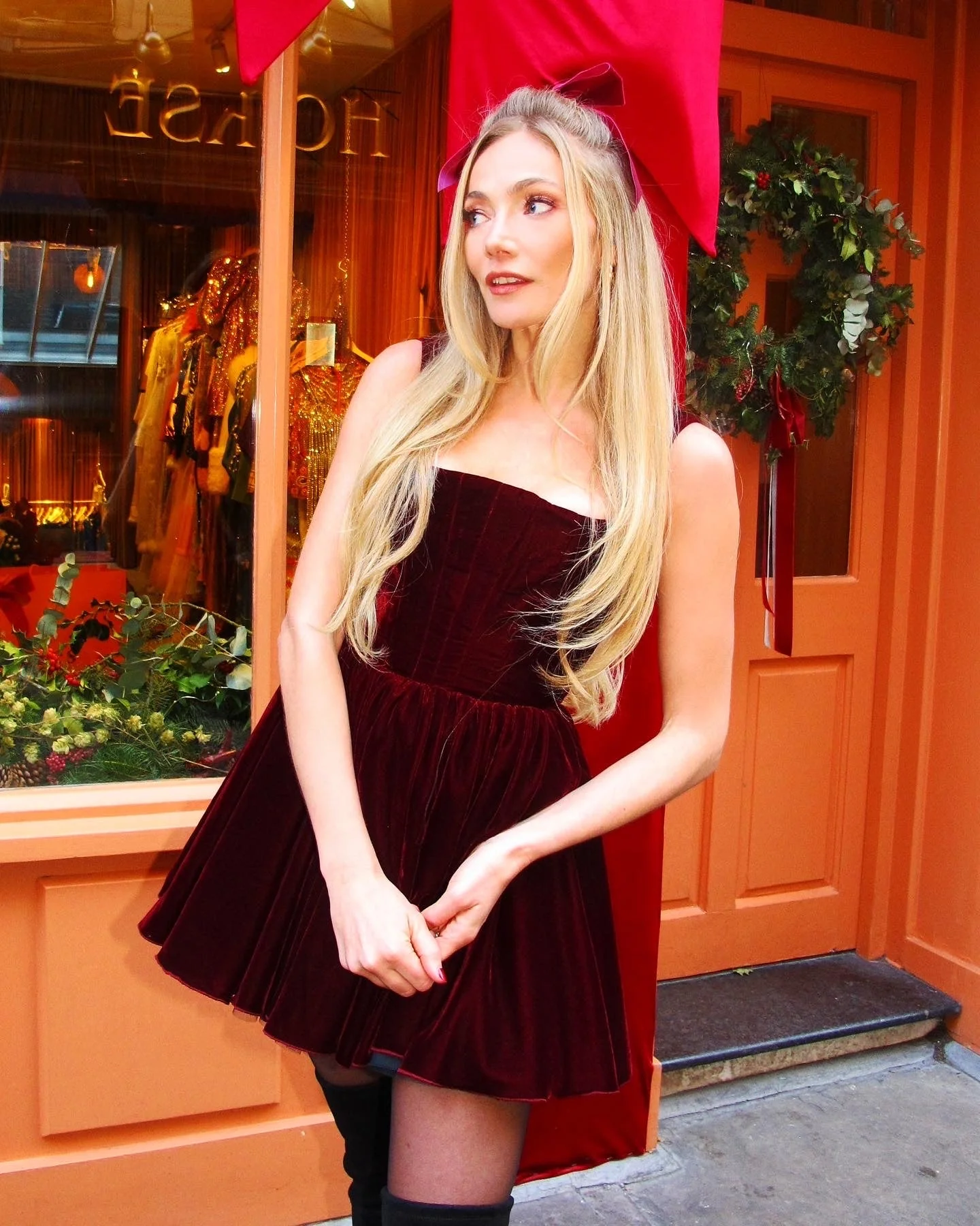 Velvet Annie Dress- Burgundy - Image 8